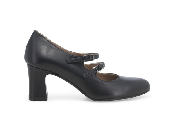 Melluso  Décolleté Comodo Elegante 2 Cinturini Tomaia Pelle Nera X5214W-239939